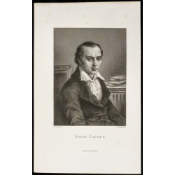 Gravure de 1878 - Portrait de André Chénier - 2