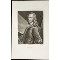 Gravure de 1878 - Portrait de Voltaire - 2