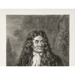 Gravure de 1878 - Portrait de Jean de la Fontaine - 3