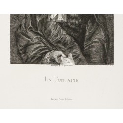 Gravure de 1878 - Portrait de Jean de la Fontaine - 4