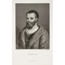 Gravure de 1878 - Portrait de Rabelais - 1