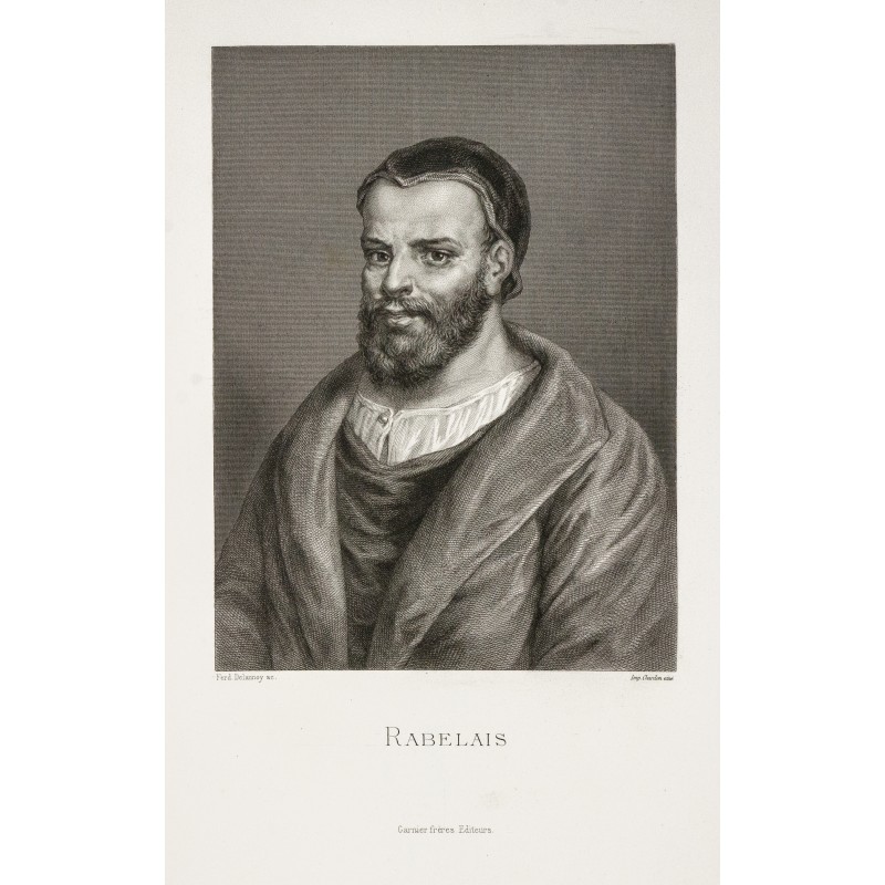 Gravure de 1878 - Portrait de Rabelais - 1