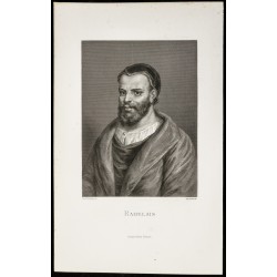 Gravure de 1878 - Portrait de Rabelais - 2