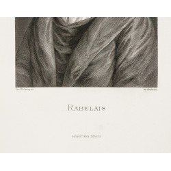 Gravure de 1878 - Portrait de Rabelais - 4