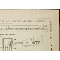 Gravure de 1913 - Plan ancien d'un Train-Tramway réversible - 3