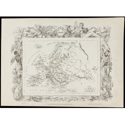 Gravure de 1874 - Carte ancienne de l'Europe & Océanie - 2