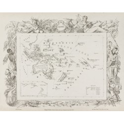 Gravure de 1874 - Carte ancienne de l'Europe & Océanie - 3