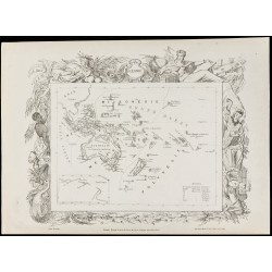 Gravure de 1874 - Carte ancienne de l'Europe & Océanie - 4