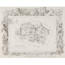 Gravure de 1874 - Carte ancienne de l'Aisne & Allier - 3
