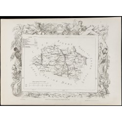 Gravure de 1874 - Carte ancienne de l'Aisne & Allier - 4
