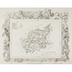 Gravure de 1874 - Carte ancienne des Alpes-Basses & Alpes-Hautes - 1