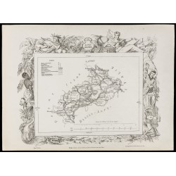 Gravure de 1874 - Carte ancienne des Alpes-Basses & Alpes-Hautes - 4
