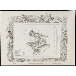 Gravure de 1874 - Carte ancienne des Alpes Martimes & Ardèche - 2