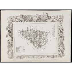Gravure de 1874 - Carte ancienne des Alpes Martimes & Ardèche - 4