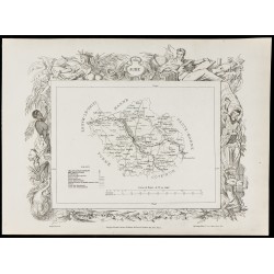 Gravure de 1874 - Carte ancienne de l'Aube & Aude - 2