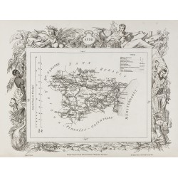Gravure de 1874 - Carte ancienne de l'Aube & Aude - 4