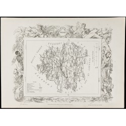 Gravure de 1874 - Carte ancienne de Dordogne & Doubs - 2