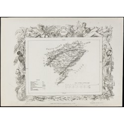 Gravure de 1874 - Carte ancienne de Dordogne & Doubs - 4