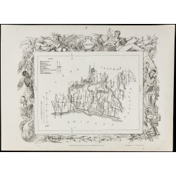 Gravure de 1874 - Carte ancienne de la Drôme & Eure - 2