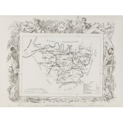 Gravure de 1874 - Carte ancienne de la Drôme & Eure - 3
