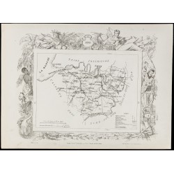 Gravure de 1874 - Carte ancienne de la Drôme & Eure - 4