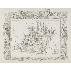 Gravure de 1874 - Carte ancienne du Gers & Gironde - 3