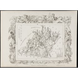 Gravure de 1874 - Carte ancienne du Gers & Gironde - 4