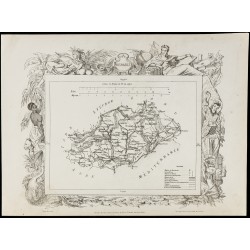 Gravure de 1874 - Carte ancienne de l'Herault & Ile-et-Vilaine - 2