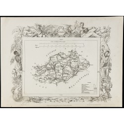 Gravure de 1874 - Carte ancienne de l'Herault & Ile-et-Vilaine - 2