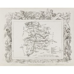 Gravure de 1874 - Carte ancienne de l'Herault & Ile-et-Vilaine - 3
