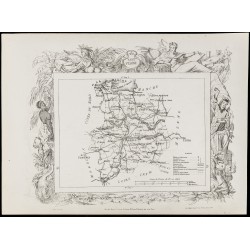 Gravure de 1874 - Carte ancienne de l'Herault & Ile-et-Vilaine - 4