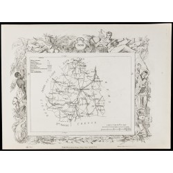 Gravure de 1874 - Carte ancienne de l'Indre & Indre-et-Loire - 2