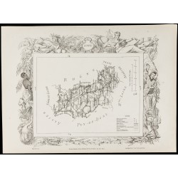 Gravure de 1874 - Carte ancienne de Loire & Haute-Loire - 2