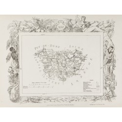 Gravure de 1874 - Carte ancienne de Loire & Haute-Loire - 3