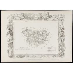 Gravure de 1874 - Carte ancienne de Loire & Haute-Loire - 4