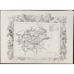 Gravure de 1874 - Carte ancienne de la Loire-inférieure & Loiret - 2
