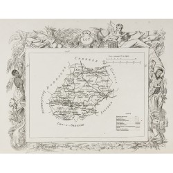 Gravure de 1874 - Carte ancienne du Lot & Lot-et-Garonne - 1