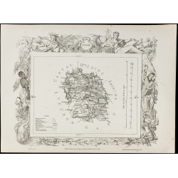 Gravure de 1874 - Carte ancienne de la Lozère & Maine-et-Loire - 2