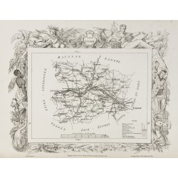 Gravure de 1874 - Carte ancienne de la Lozère & Maine-et-Loire - 3