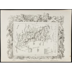 Gravure de 1874 - Carte ancienne de la Manche & Marne - 2