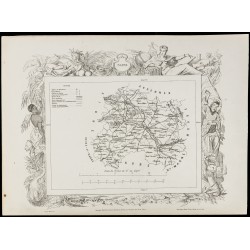 Gravure de 1874 - Carte ancienne de la Manche & Marne - 4