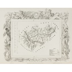 Gravure de 1874 - Carte ancienne de la Haute-Marne & Mayenne. - 1