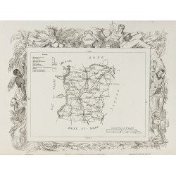 Gravure de 1874 - Carte ancienne de la Haute-Marne & Mayenne. - 3