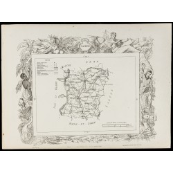 Gravure de 1874 - Carte ancienne de la Haute-Marne & Mayenne. - 4