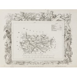 Gravure de 1874 - Carte ancienne de la Meurthe & Meuse - 1