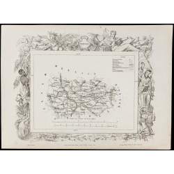 Gravure de 1874 - Carte ancienne de la Meurthe & Meuse - 2