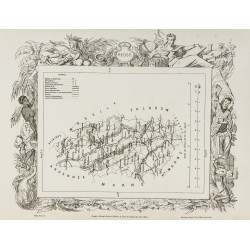 Gravure de 1874 - Carte ancienne de la Meurthe & Meuse - 3
