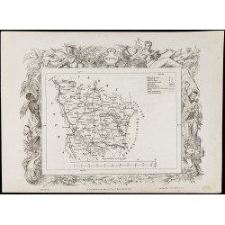 Gravure de 1874 - Carte ancienne de la Nièvre & Nord - 2