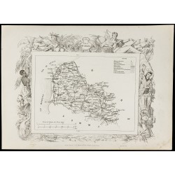 Gravure de 1874 - Carte ancienne du Pas-de-calais & Puy-de-Dôme. - 2