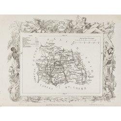 Gravure de 1874 - Carte ancienne du Pas-de-calais & Puy-de-Dôme. - 3